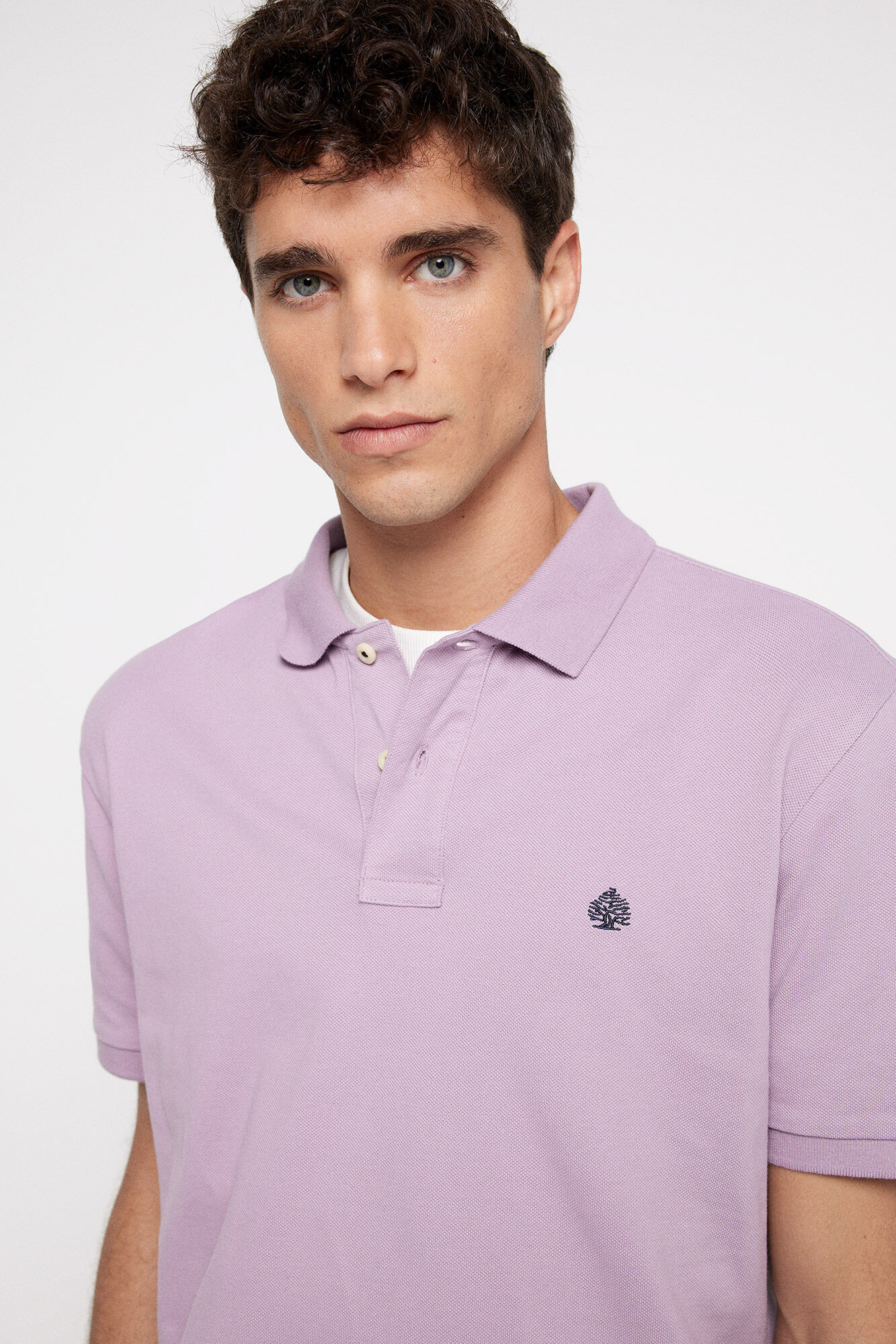 Springfield Polo piqu&eacute; b&aacute;sico regular fit morado/lila