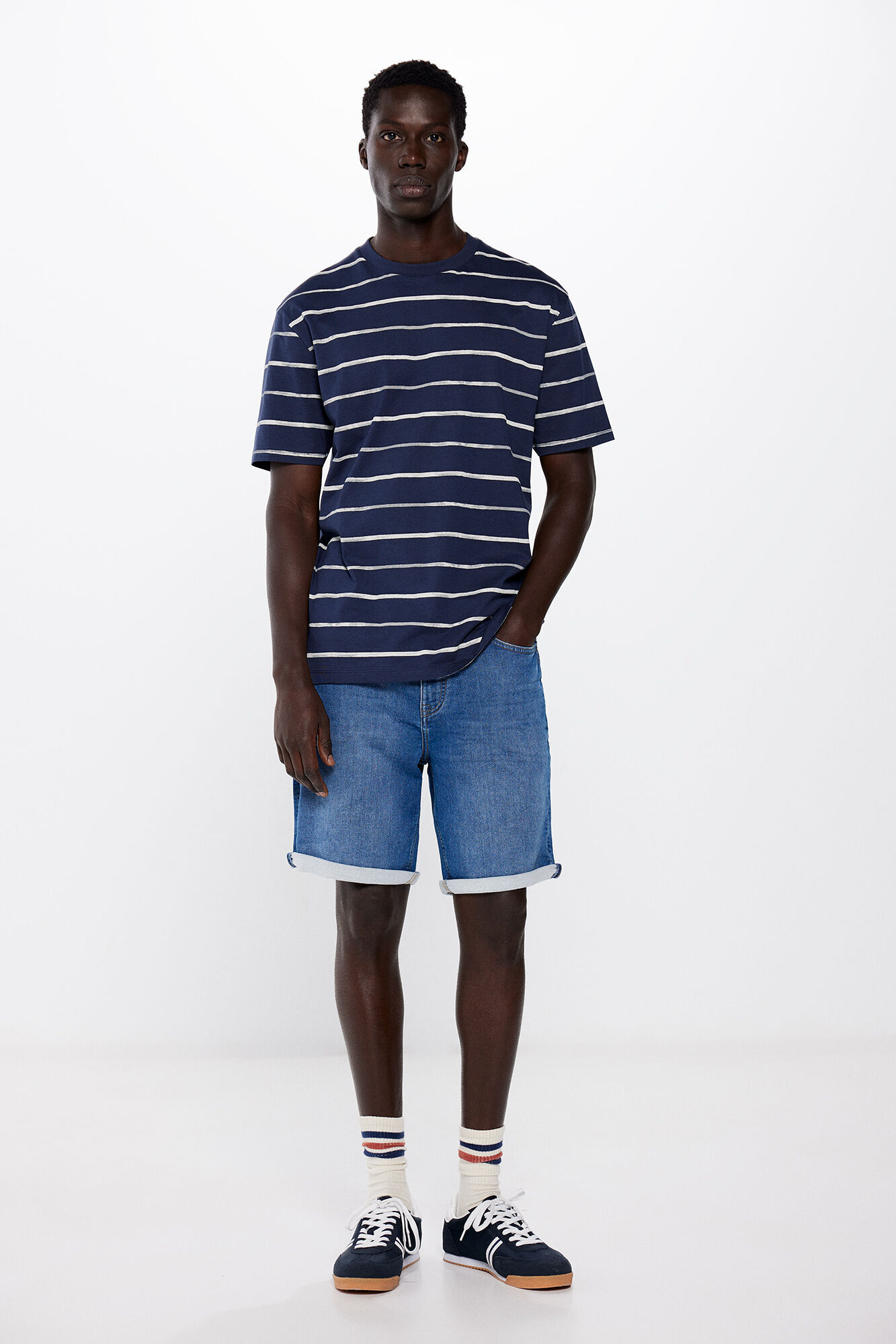 Springfield Bermuda en knit denim