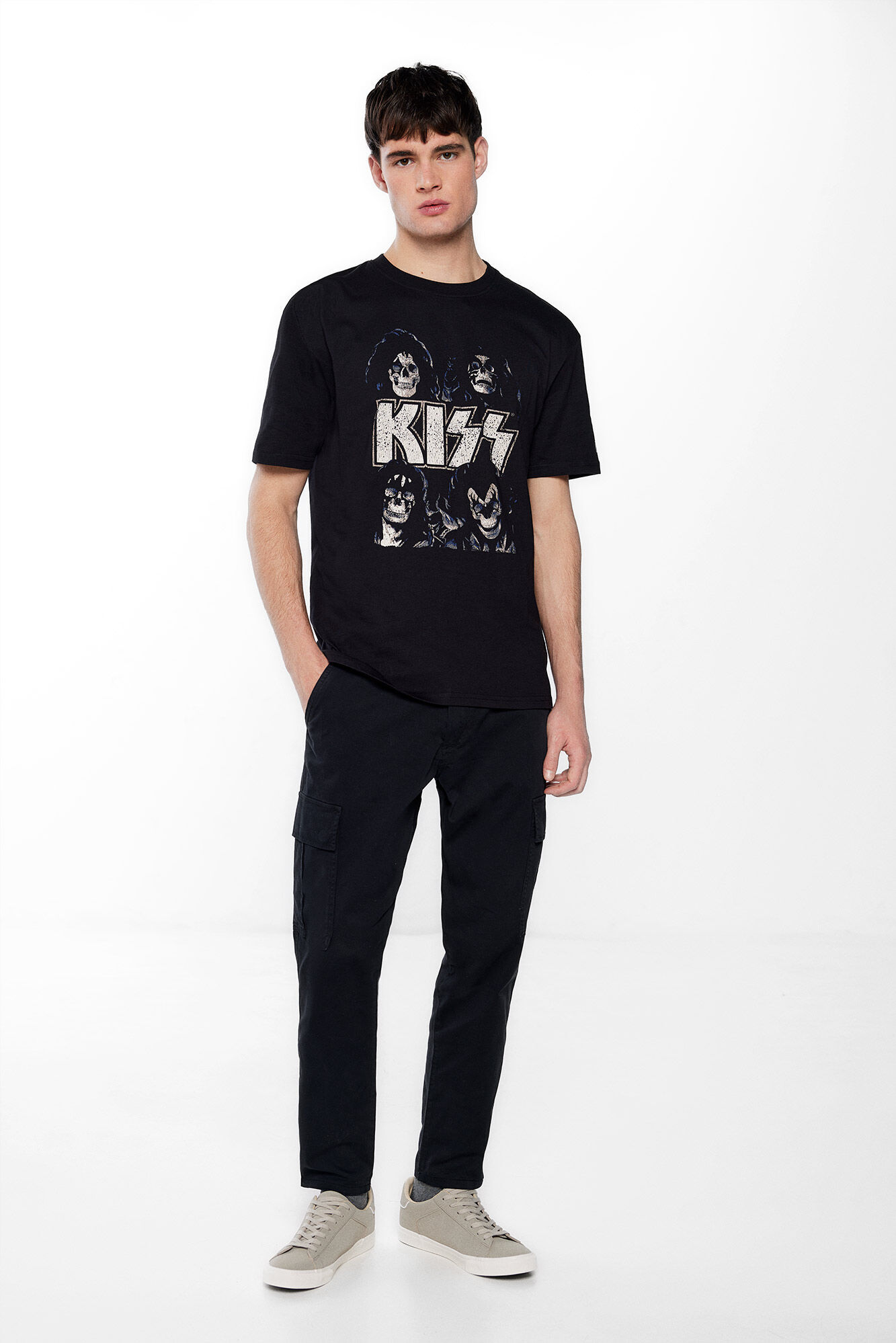 Springfield Playera Kiss Skulls negro