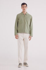 Springfield Pantal&oacute;n espiga slim fit blanco