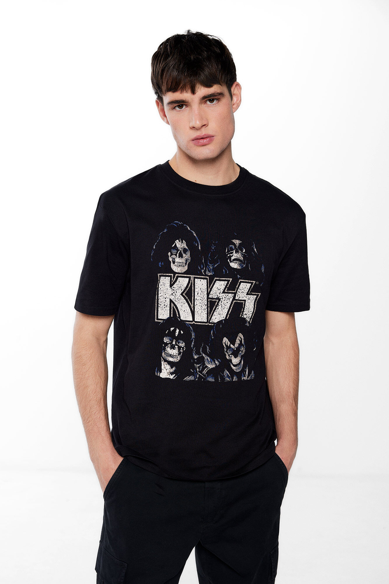 Springfield Playera Kiss Skulls negro