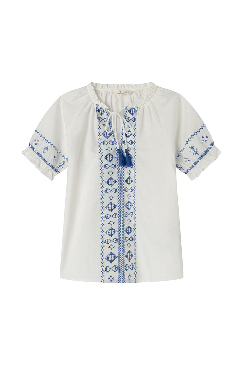 Springfield Blusa bordados &eacute;tnicos azules natural