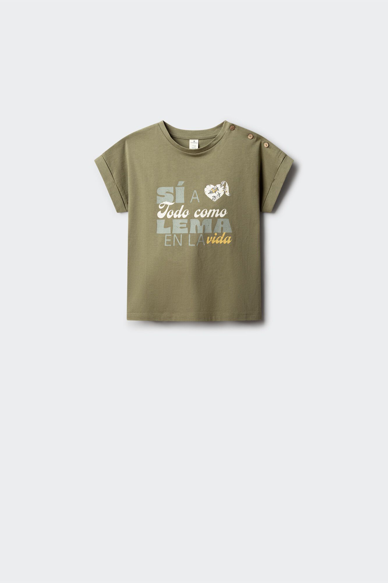 Springfield Kids Playera "S&iacute; a todo como lema en la vida" kaki