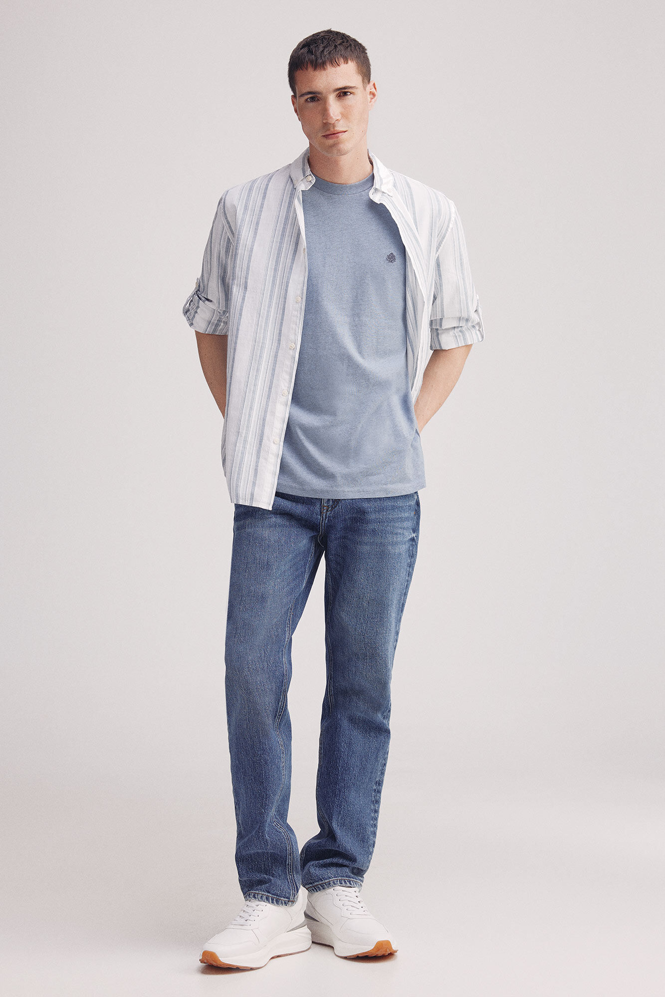 Springfield Playera melange b&aacute;sica azul
