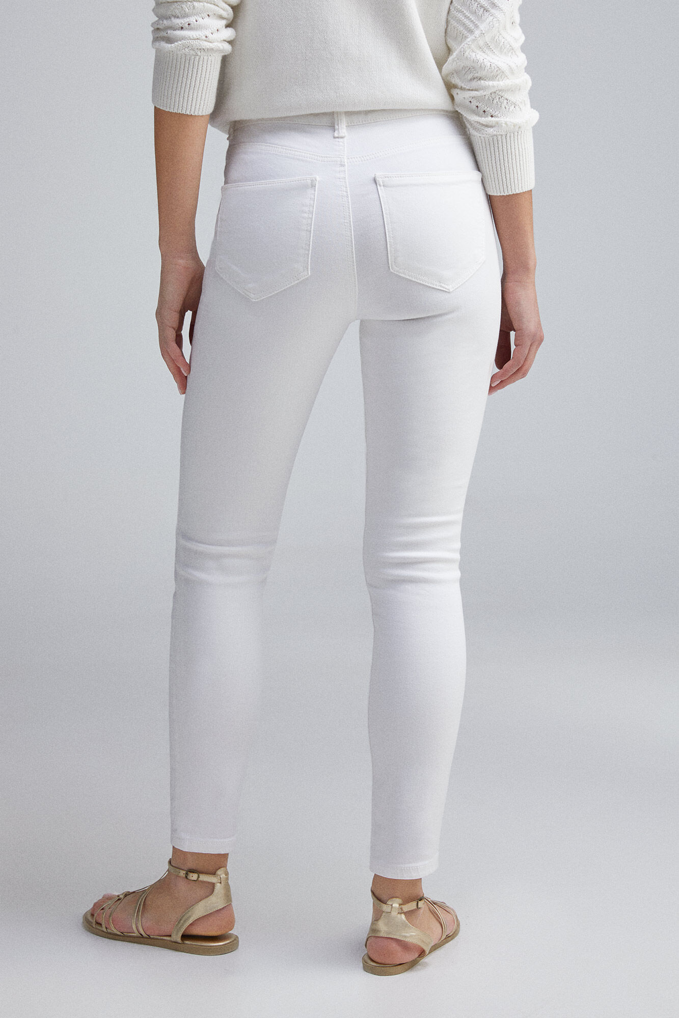 Springfield Jeans slim cropped color natural