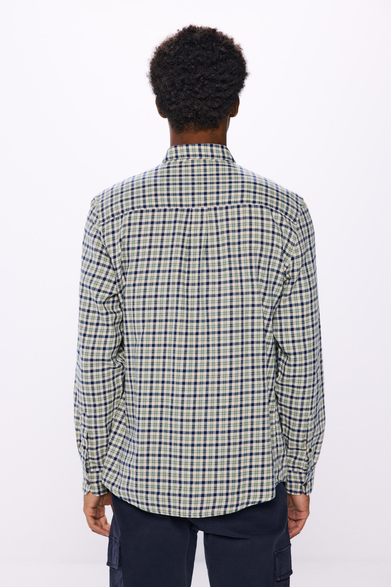 Springfield Camisa franela cuadros blanco