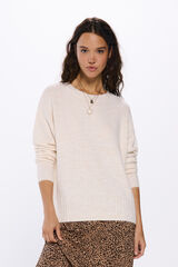 Springfield Su&eacute;ter dobladillo rayas relieve beige