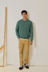 Springfield Pantal&oacute;n cargo lavado slim fit beige
