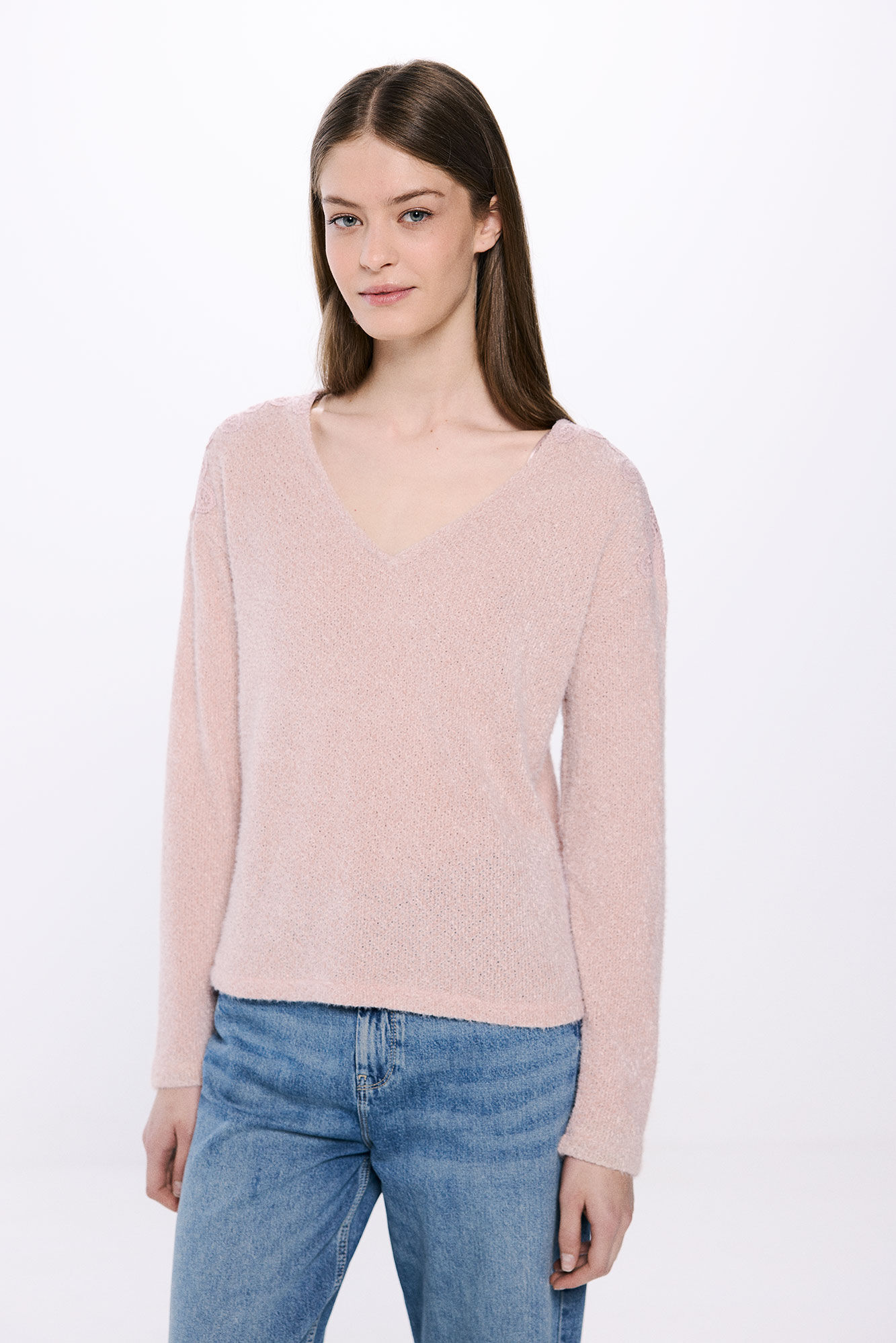 Springfield Playera chenilla hombros crochet