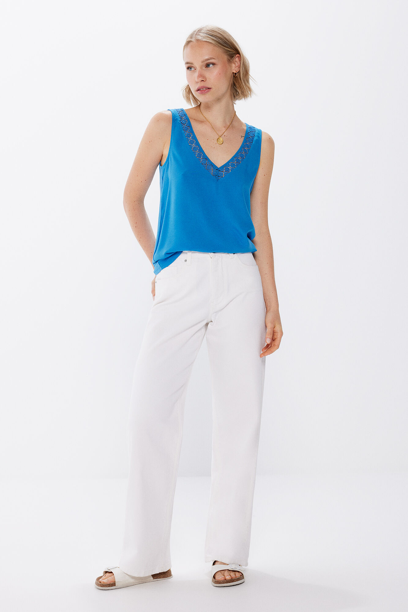 Springfield Playera bimateria escote lace