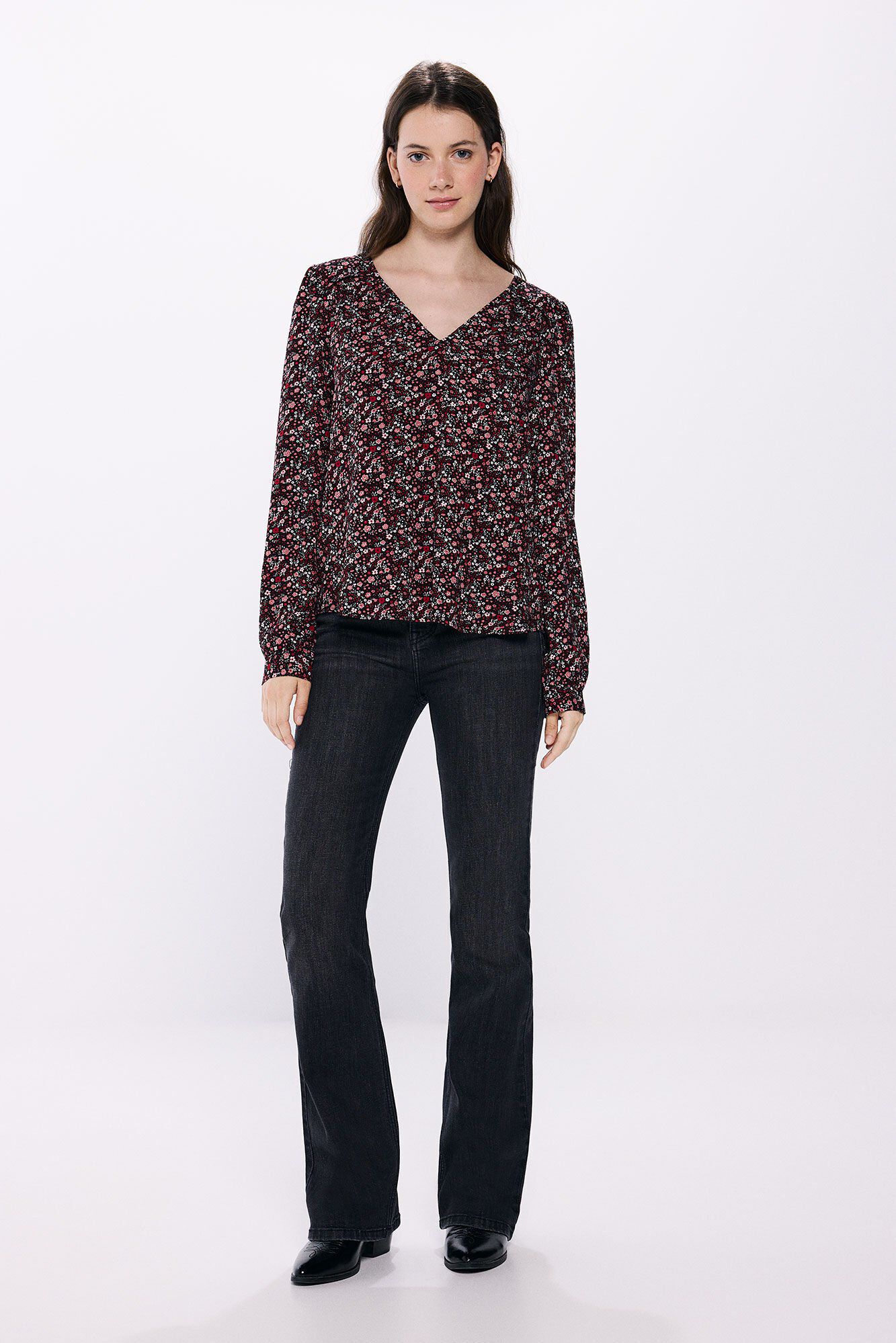 Springfield Blusa fluida lurex rojo