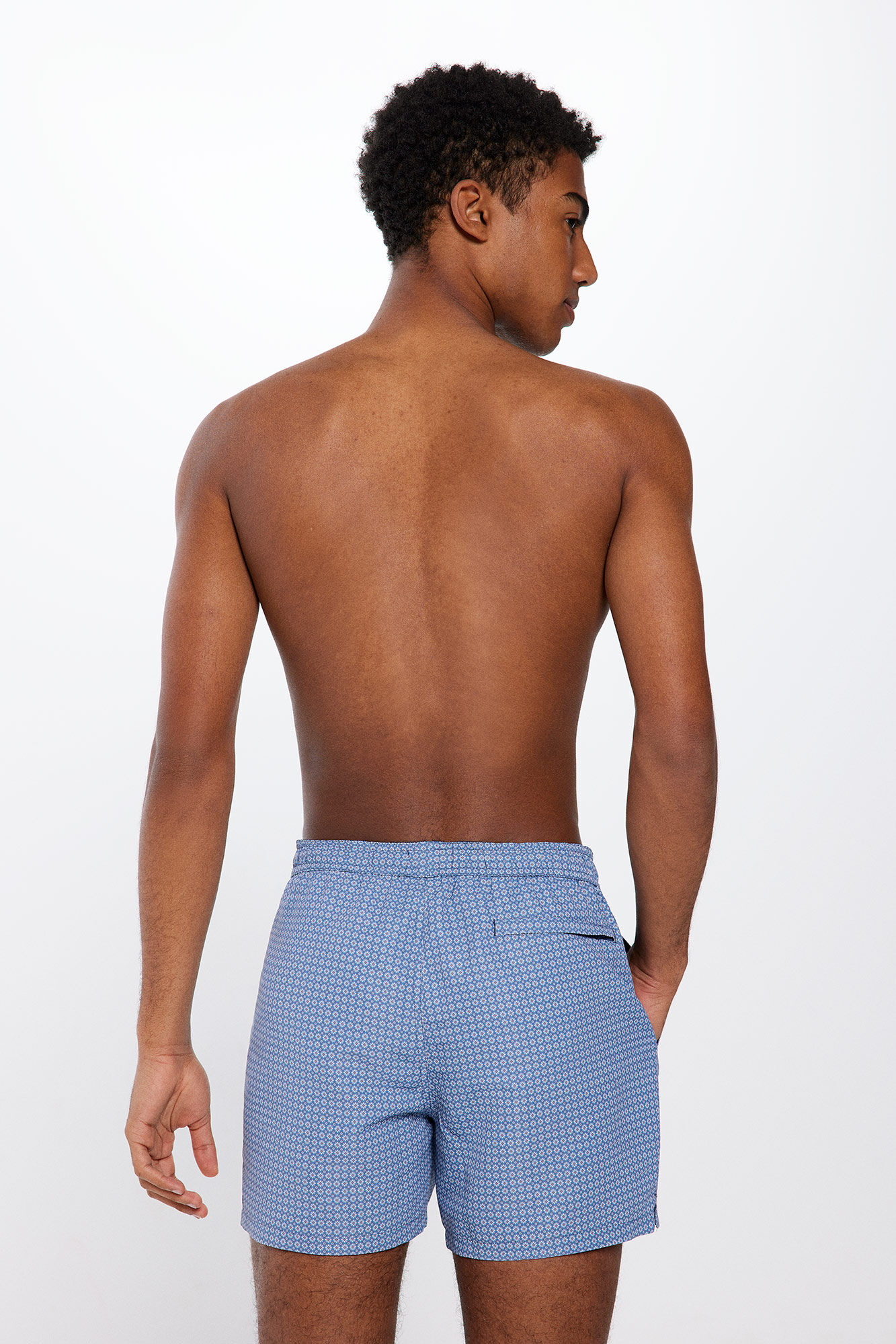 Springfield Ba&ntilde;ador estampado geom&eacute;trico azul indigo