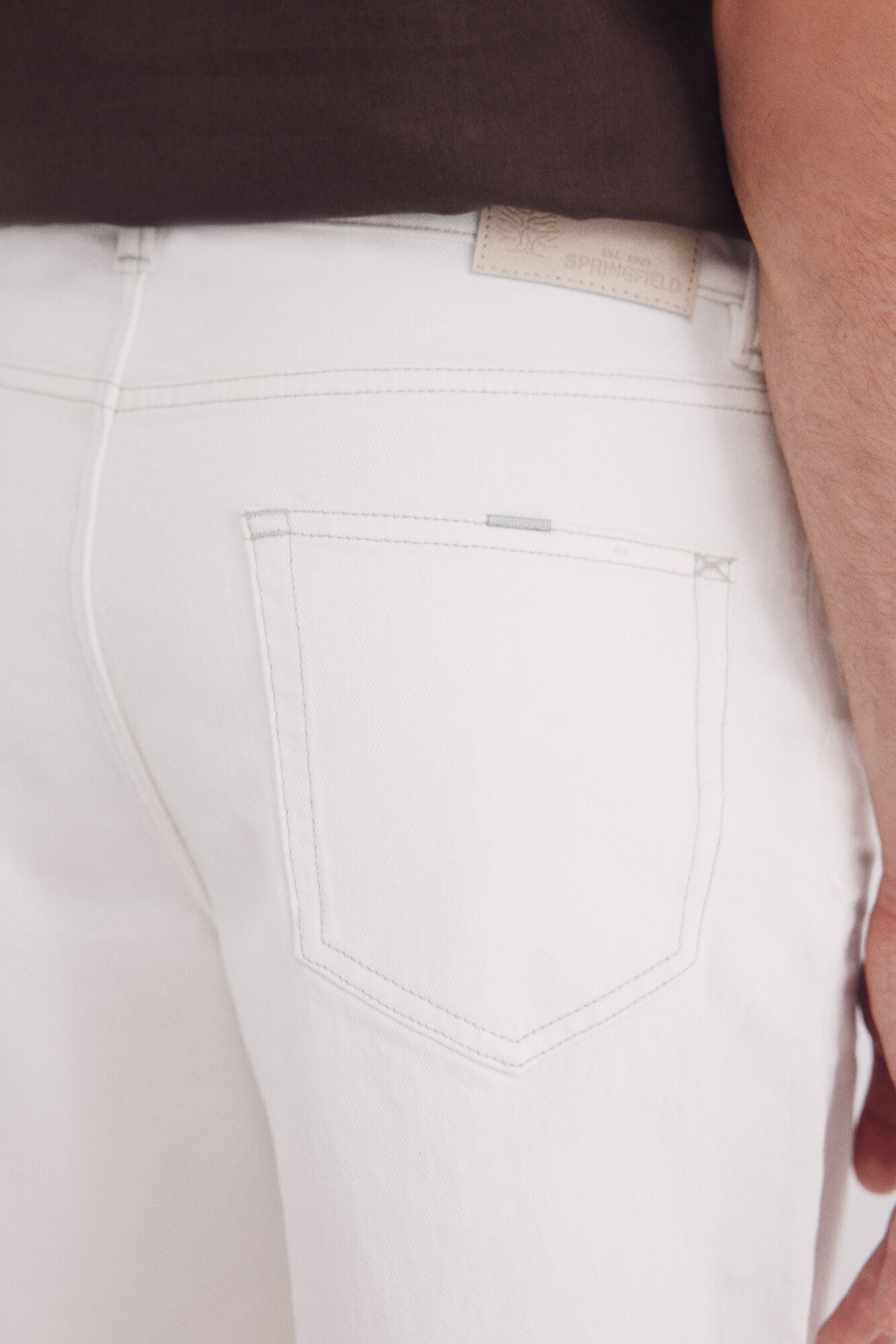 Springfield Bermudas denim blancas lavado regular fit blanco
