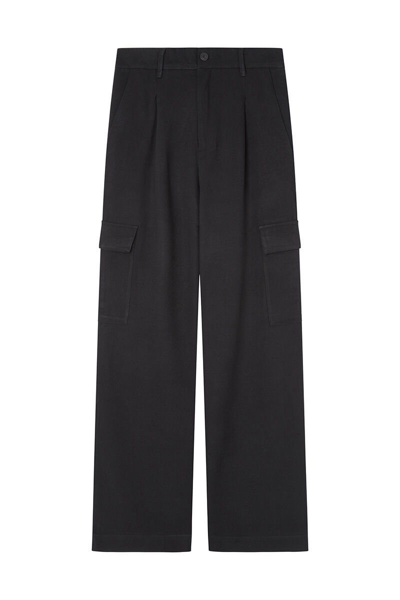 Springfield Pantal&oacute;n cargo fluido negro