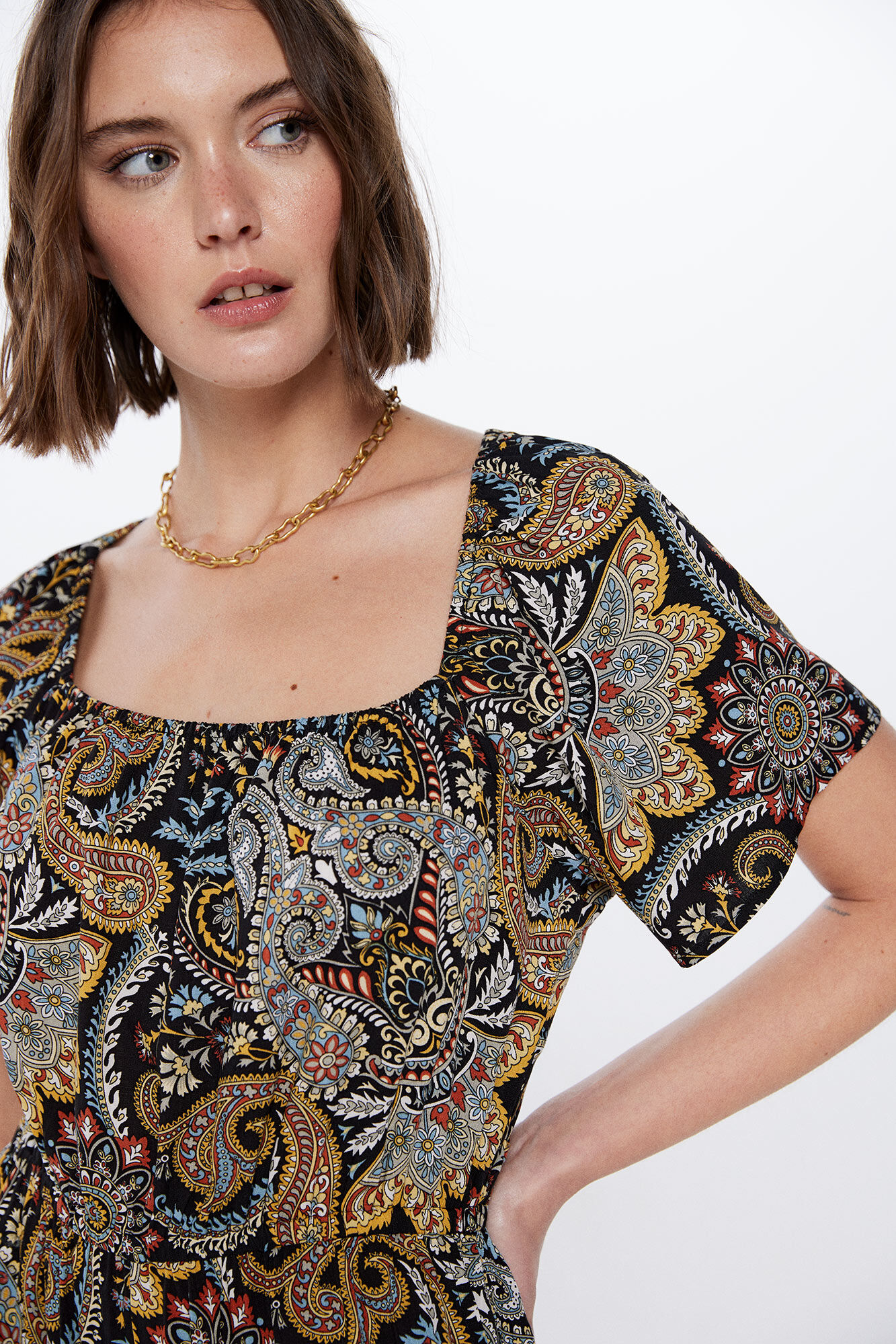 Springfield Jumpsuit halter estampado negro