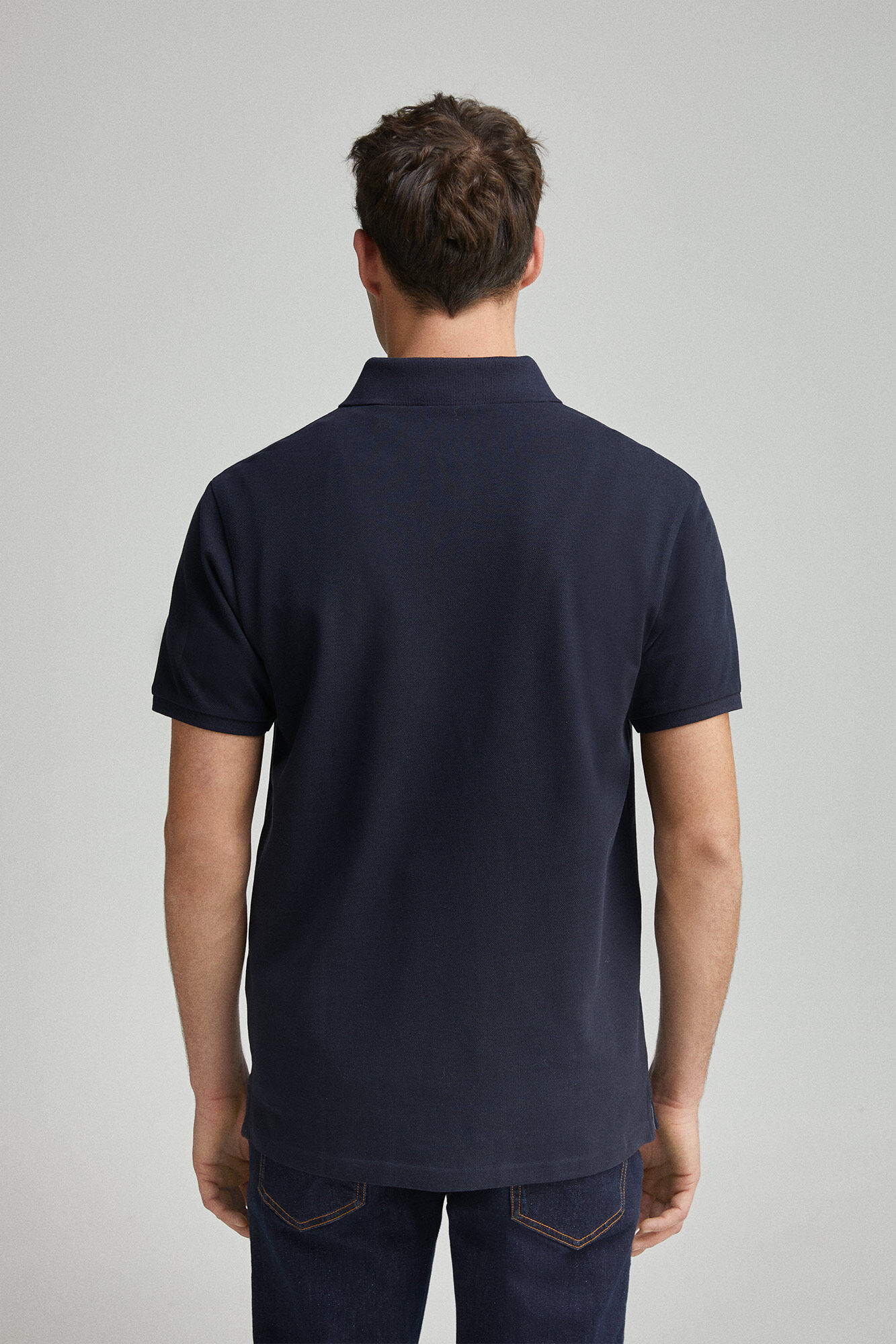 Springfield Polo piqu&eacute; contraste tapeta slim fit marino