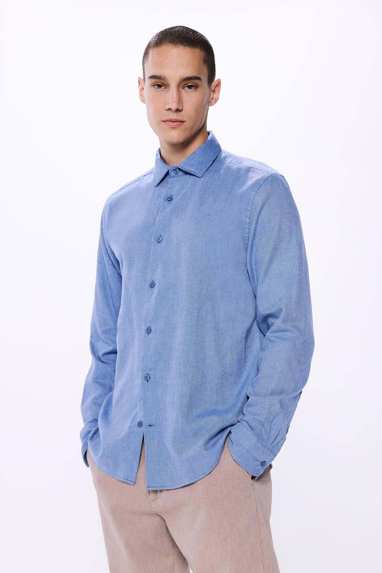 Springfield Camisa estructura afranelada