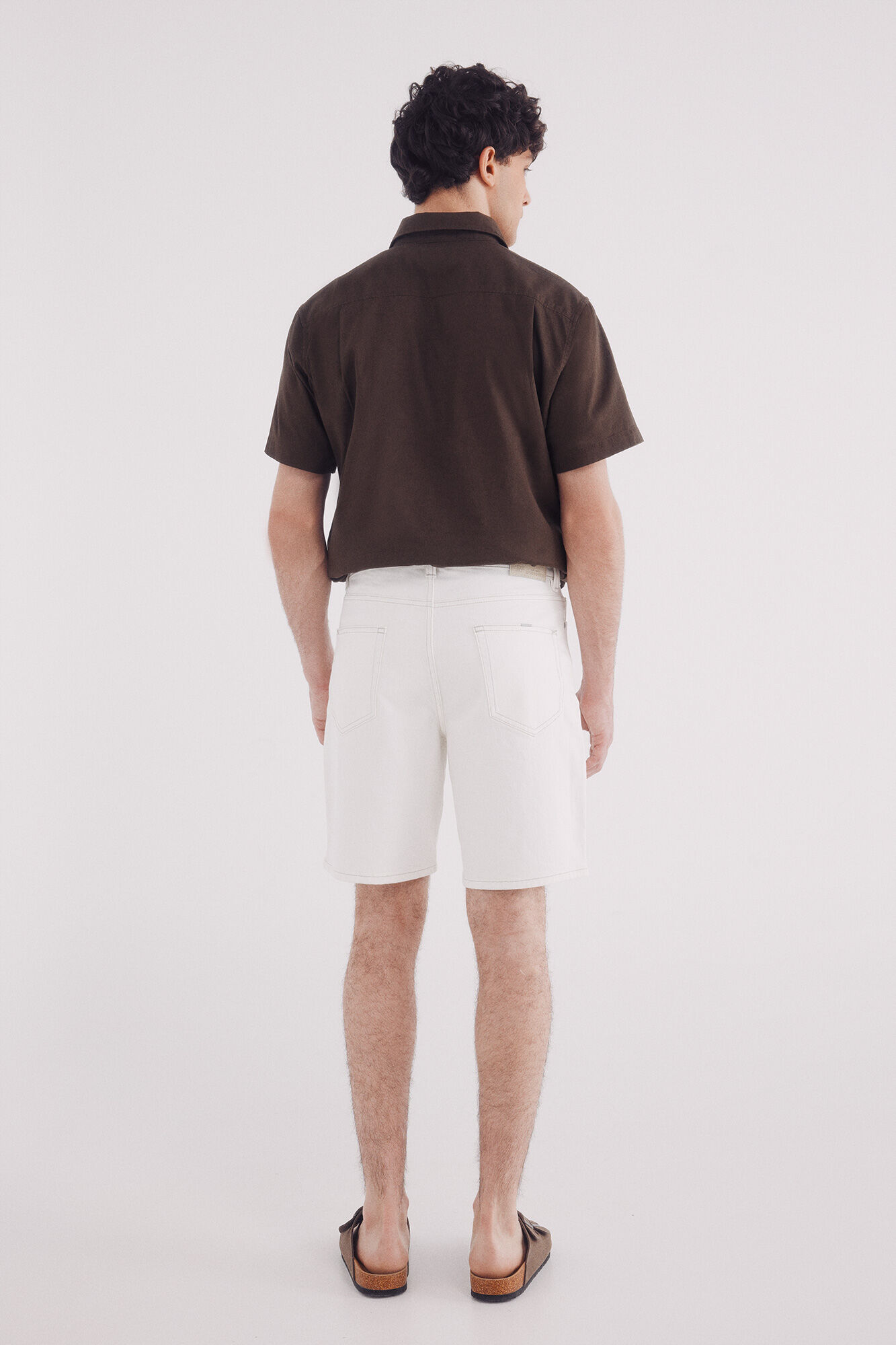 Springfield Bermudas denim blancas lavado regular fit blanco