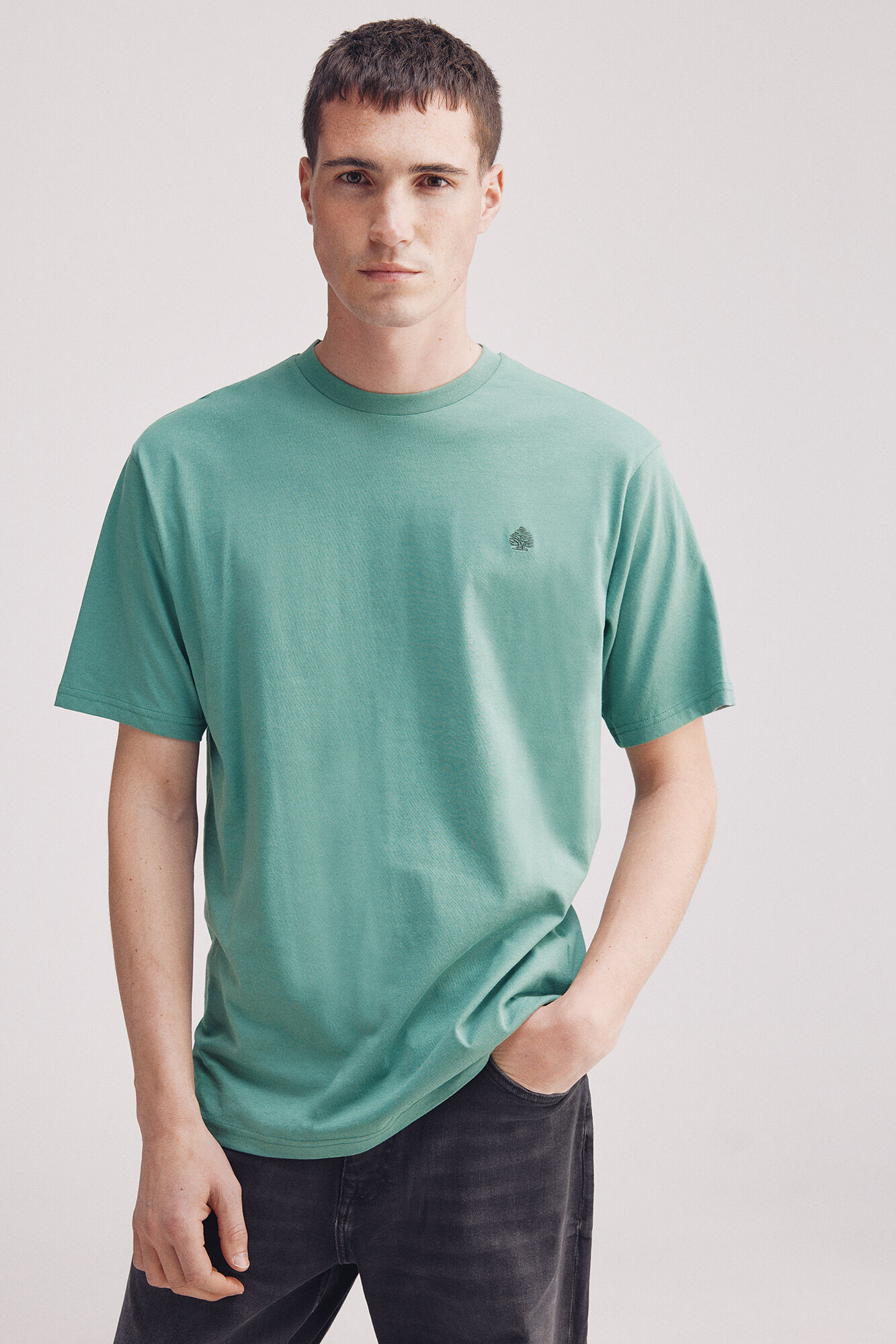 Springfield Playera b&aacute;sica cuello redondo verde