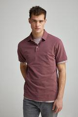 Springfield Polo piqu&eacute; contraste tapeta slim fit p&uacute;rpura