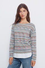 Springfield Playera estampada combinada  gris