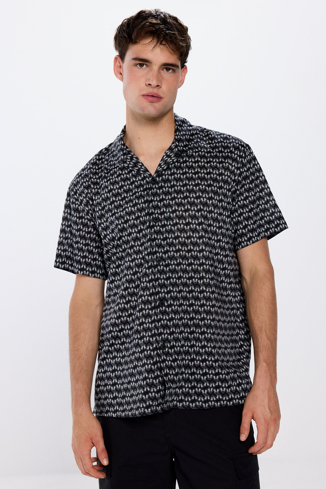 Springfield Camisa manga corta estampada viscosa
