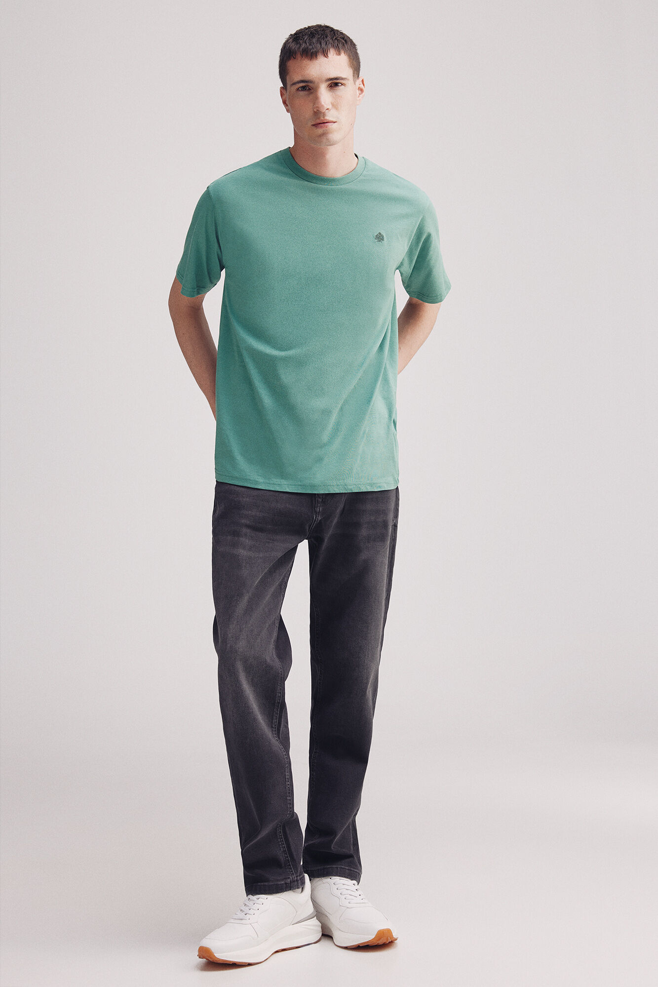 Springfield Playera b&aacute;sica cuello redondo verde