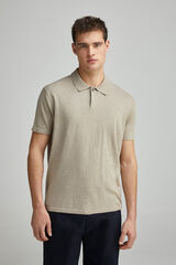 Springfield Su&eacute;ter manga corta estructura cuello polo caf&eacute;