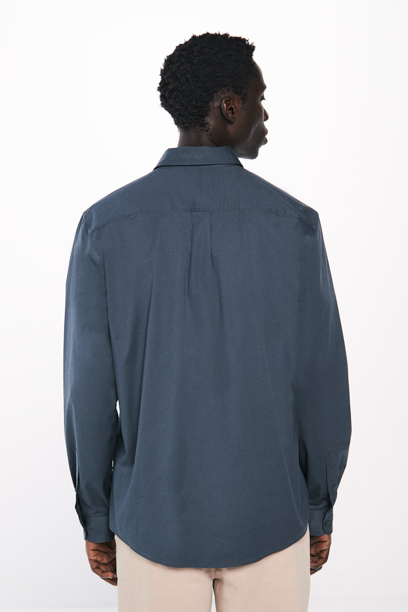 Springfield Camisa vestir el&aacute;stica azul indigo
