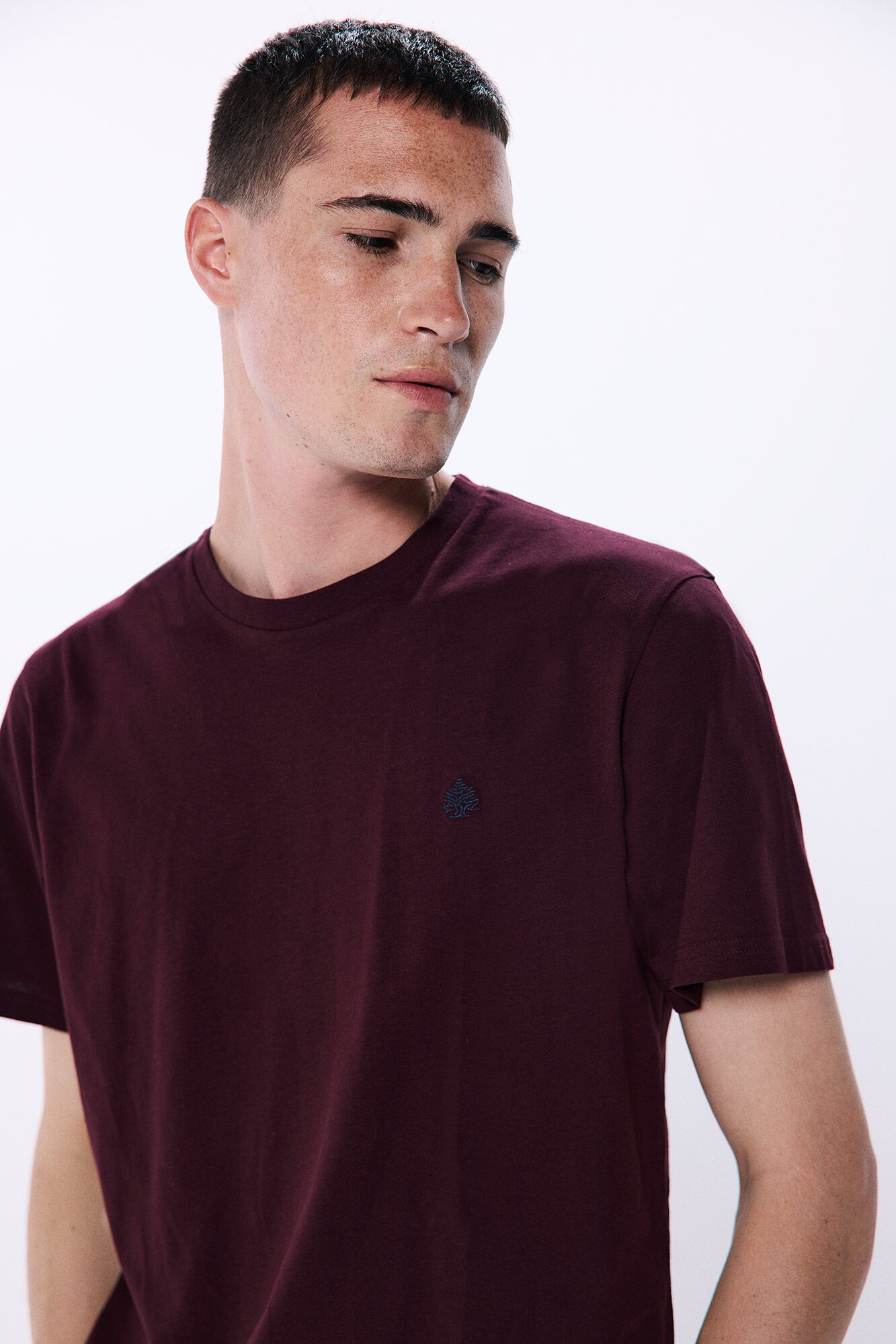 Springfield Playera b&aacute;sica cuello redondo rojo