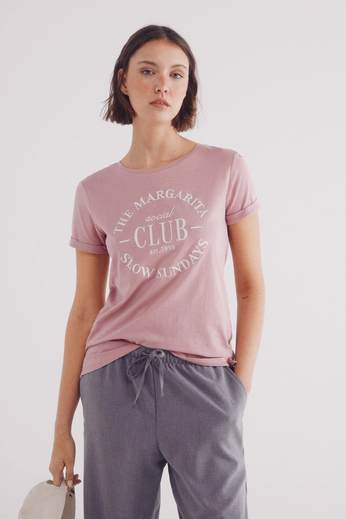 Springfield Playera rayas texto