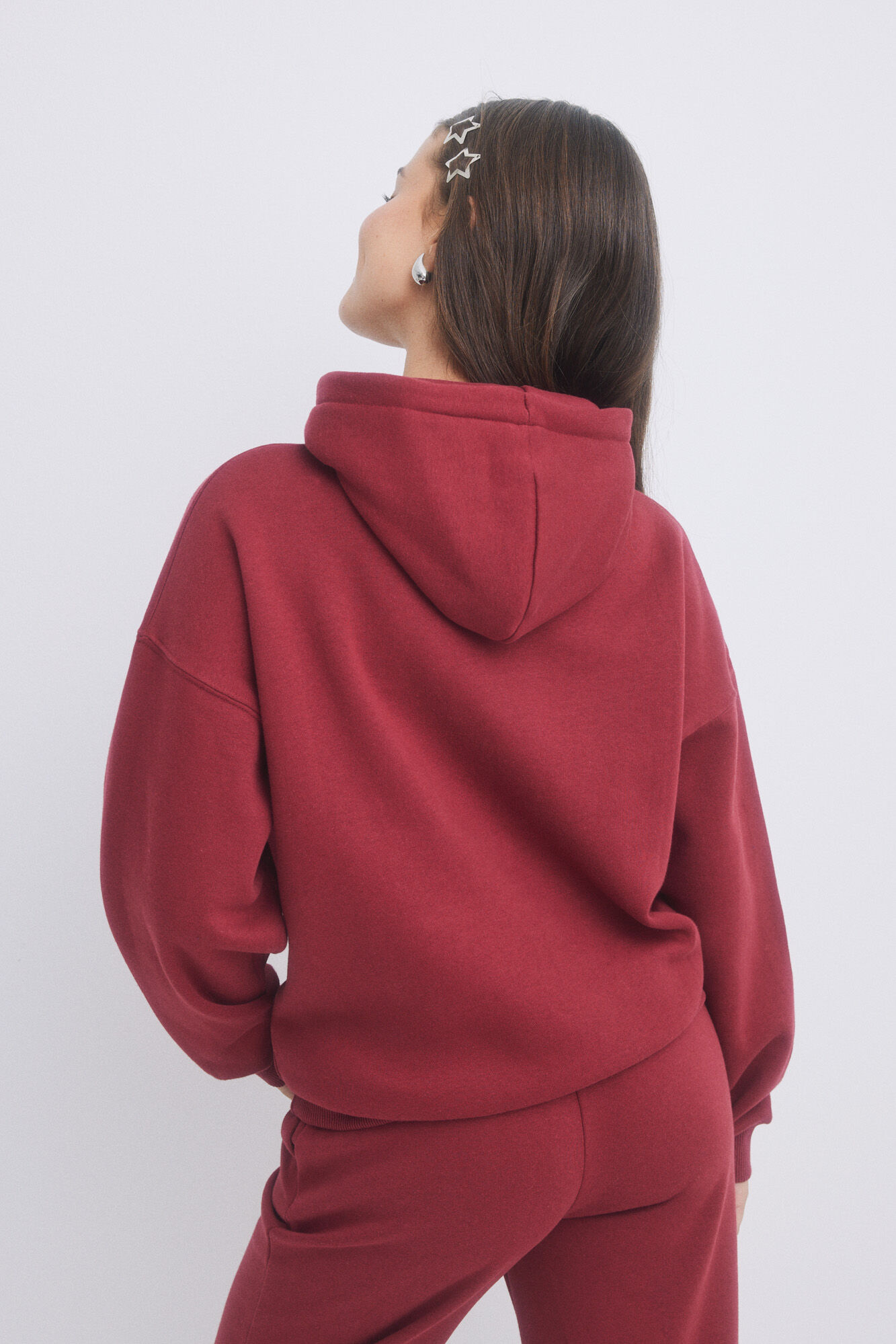 HI&BYE Sudadera capucha felpa rojo  rojo