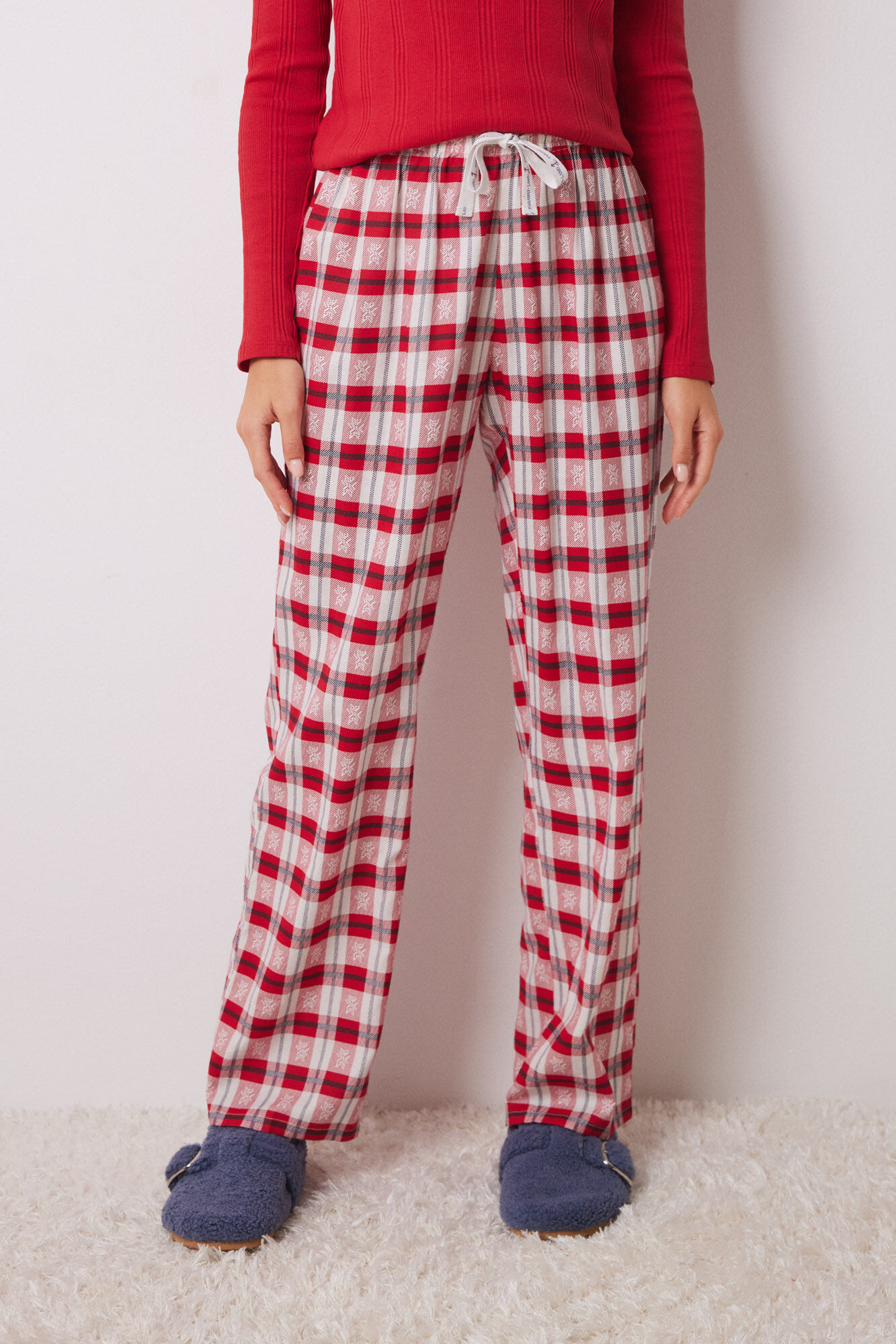 Women'secret Pantal&oacute;n pijama cuadros rojo estampado