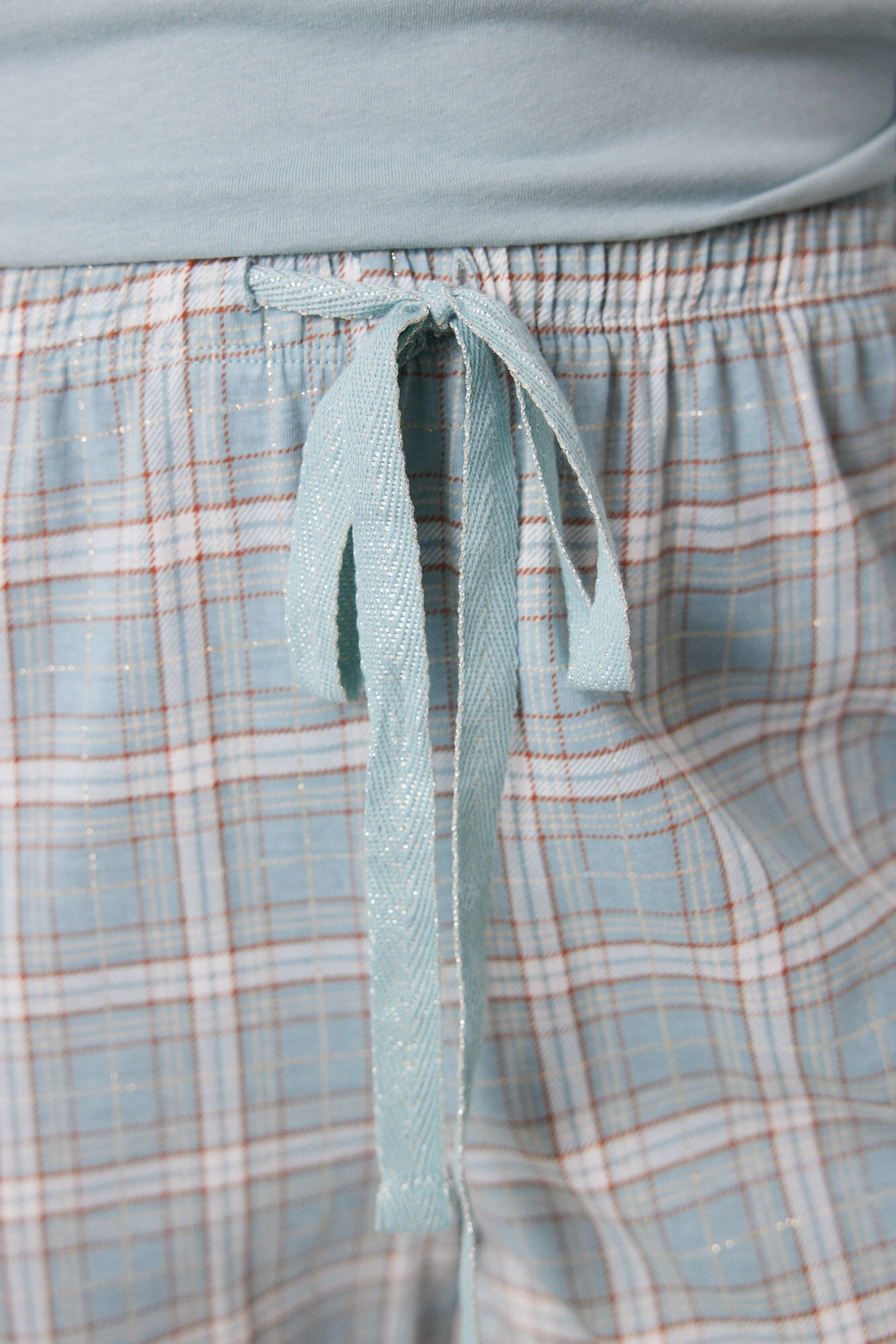 Women'secret Pijama larga 100% algod&oacute;n motivos navide&ntilde;os gris verde