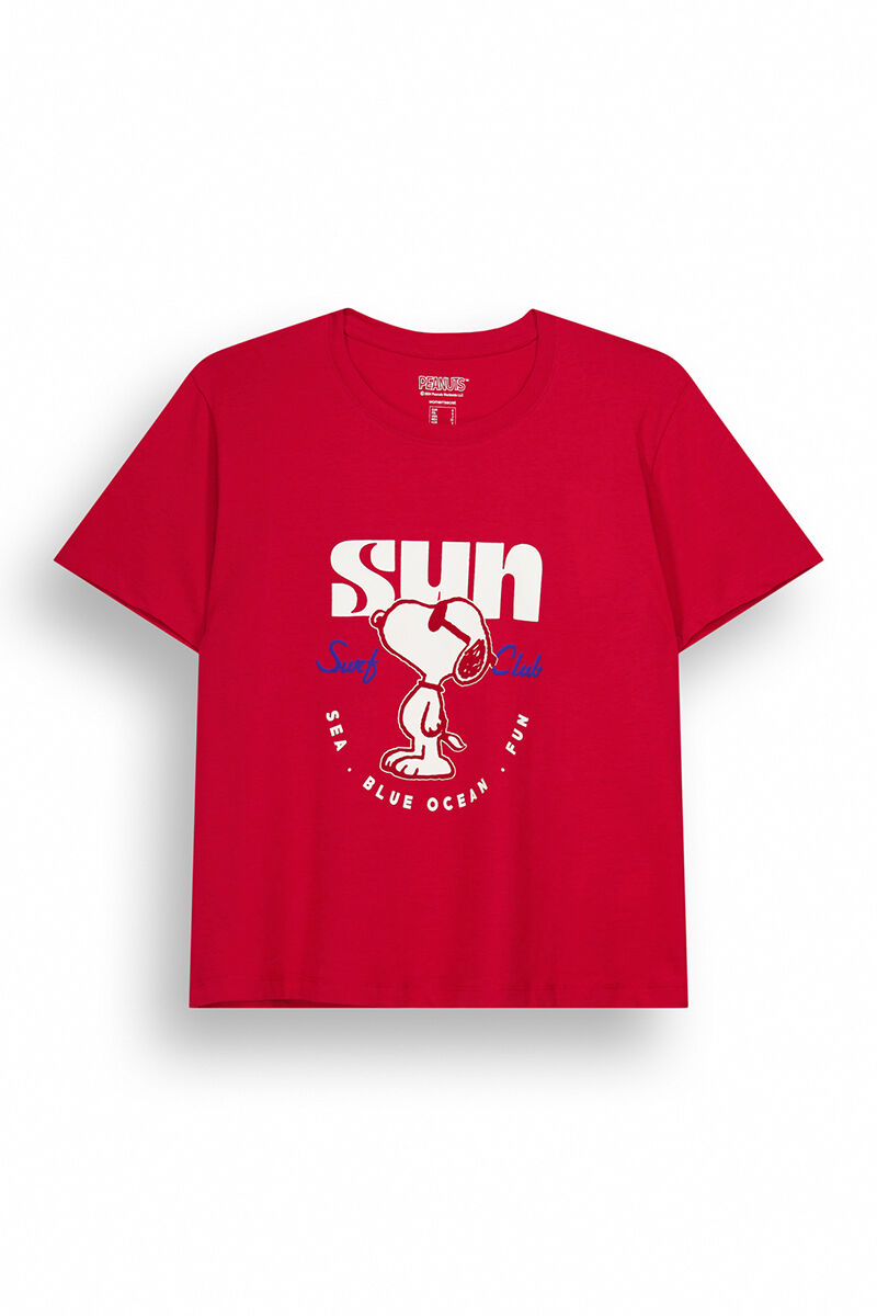 Women'secret Playera 100% algod&oacute;n rojo Snoopy  rojo