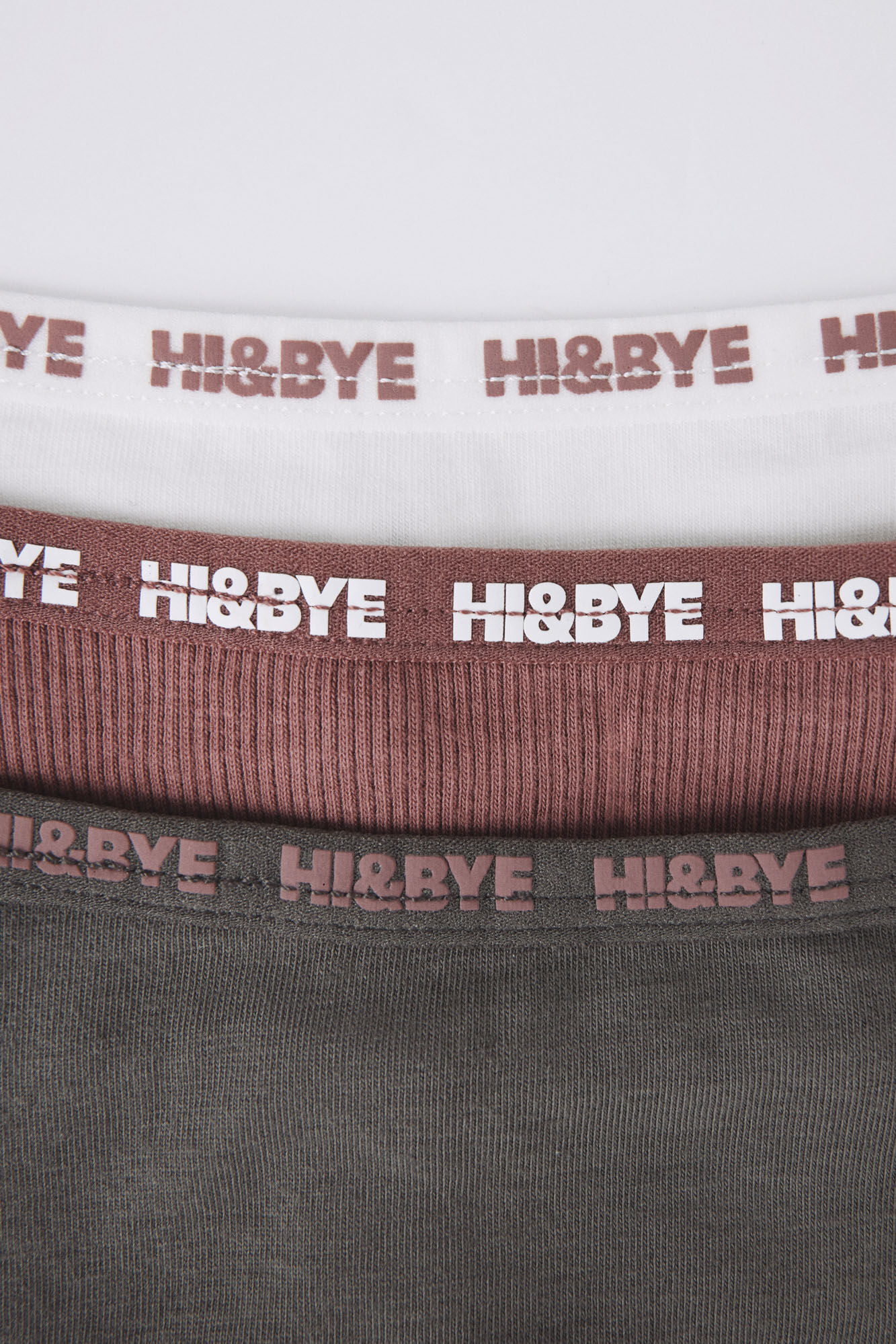 HI&BYE Pack 3 tangas algod&oacute;n marfil, rosa y caf&eacute; multicolor