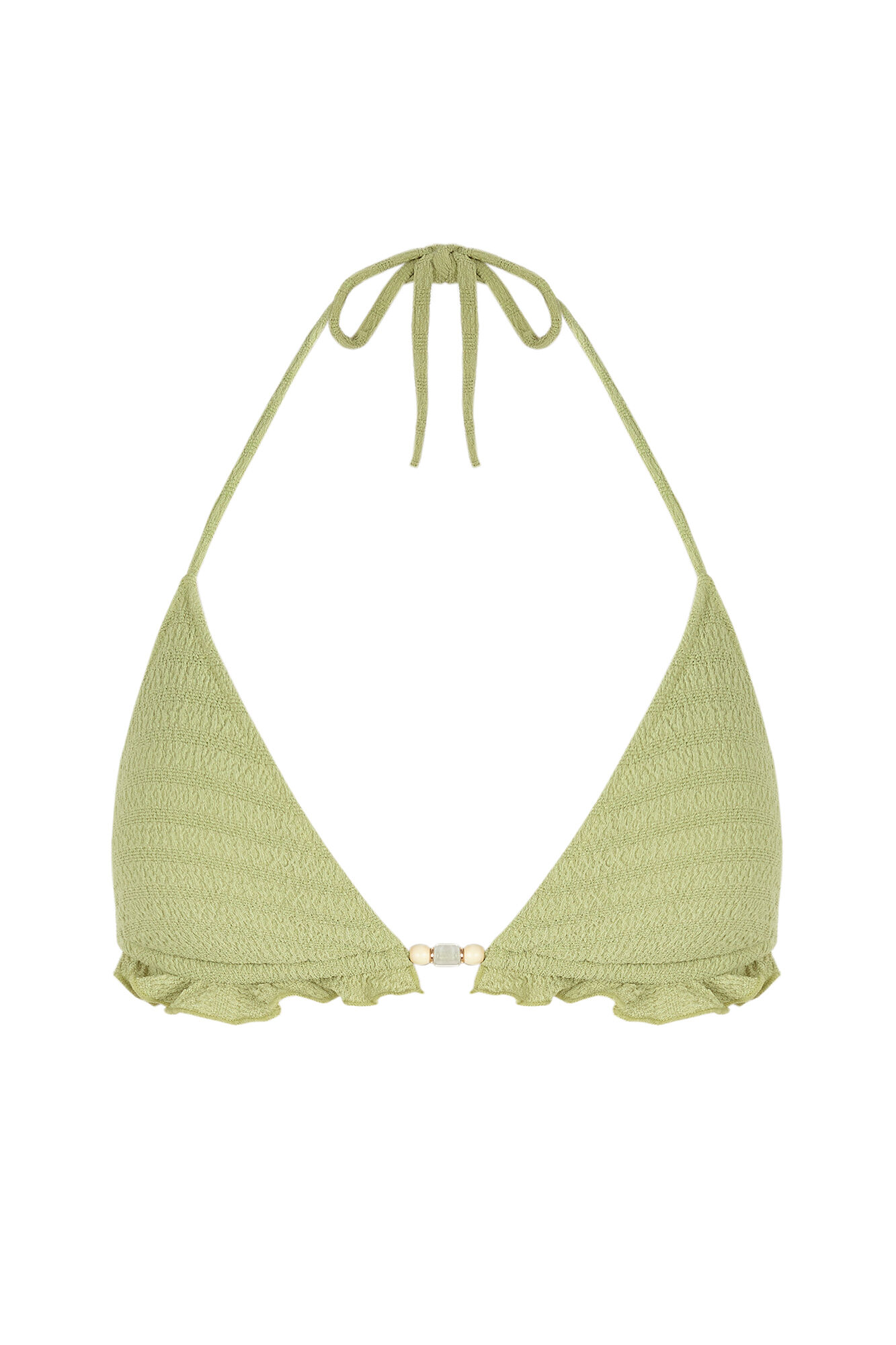 Women'secret Top bikini triangular textura verde verde