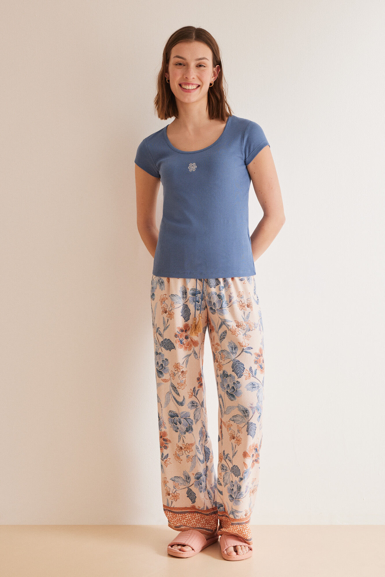 Women'secret Playera algod&oacute;n azul