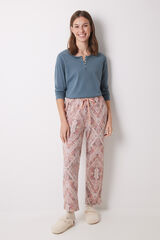 Women'secret Pantal&oacute;n carrot rosa supersoft estampado