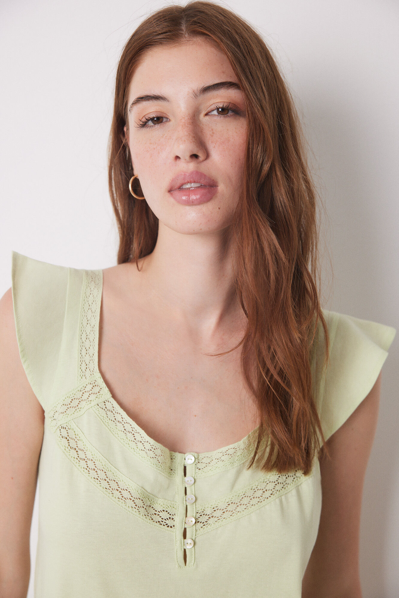 Women'secret Camis&oacute;n midi verde volantes verde