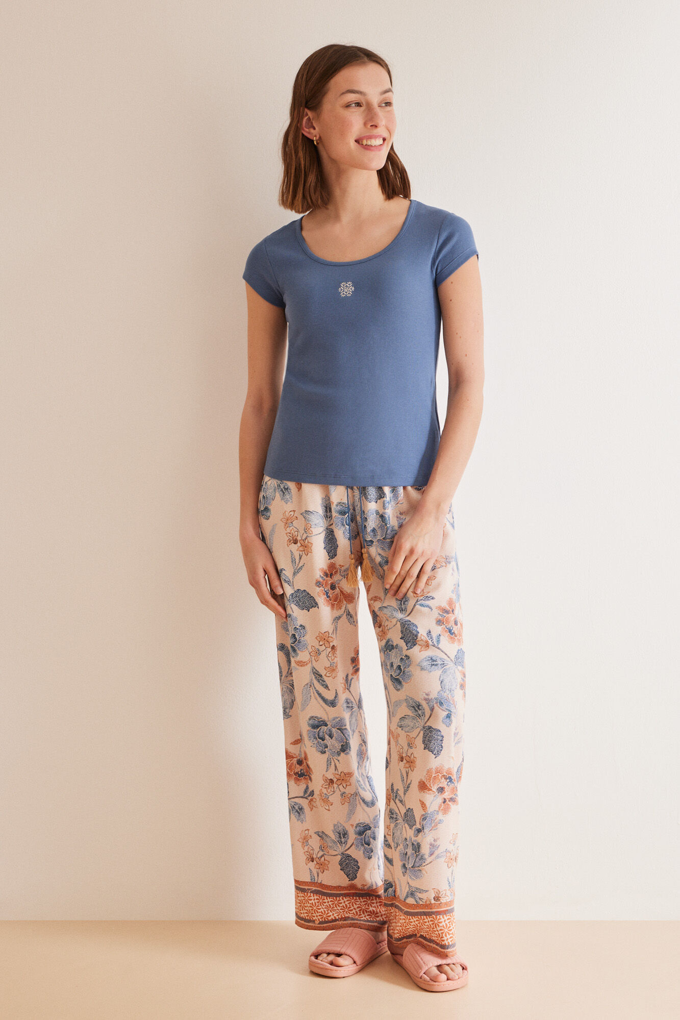 Women'secret Playera algod&oacute;n azul azul