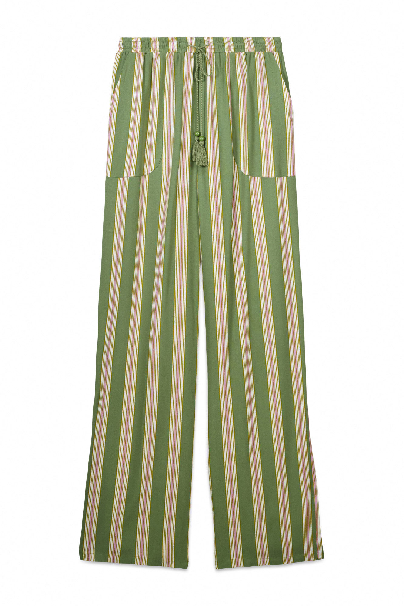 Women'secret Pantal&oacute;n largo de sal&oacute;n de viscosa a rayas estampado