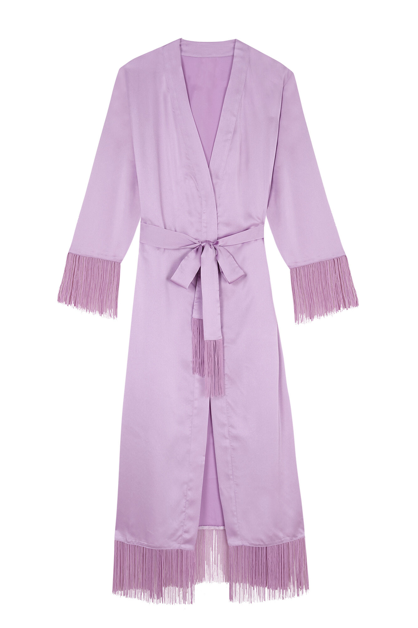 Women'secret Bata larga sat&iacute;n flecos lila morado/lila