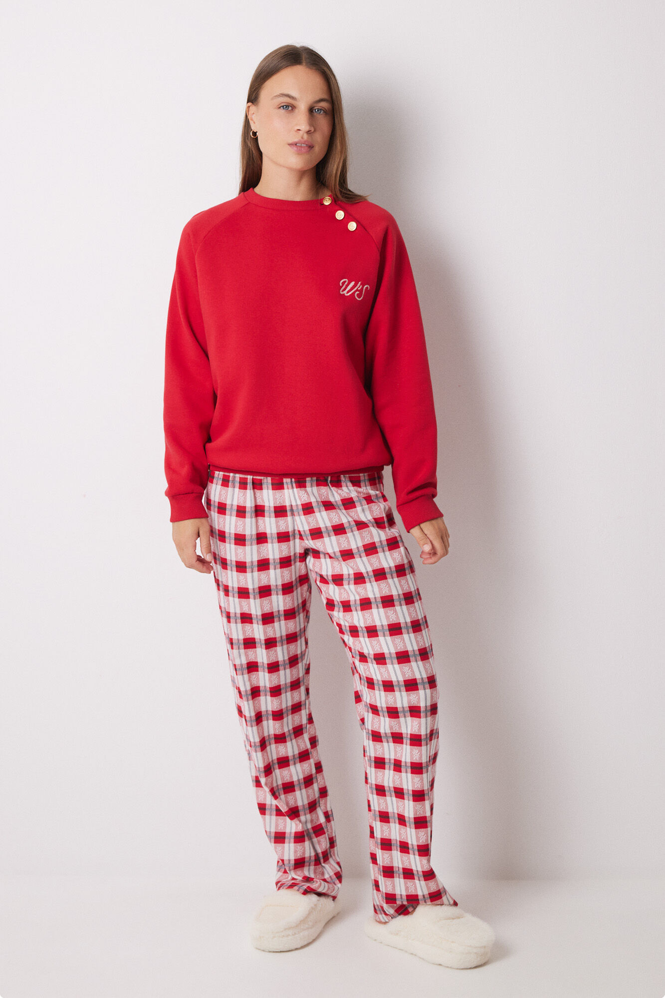 Women'secret Sudadera felpa algod&oacute;n roja rojo