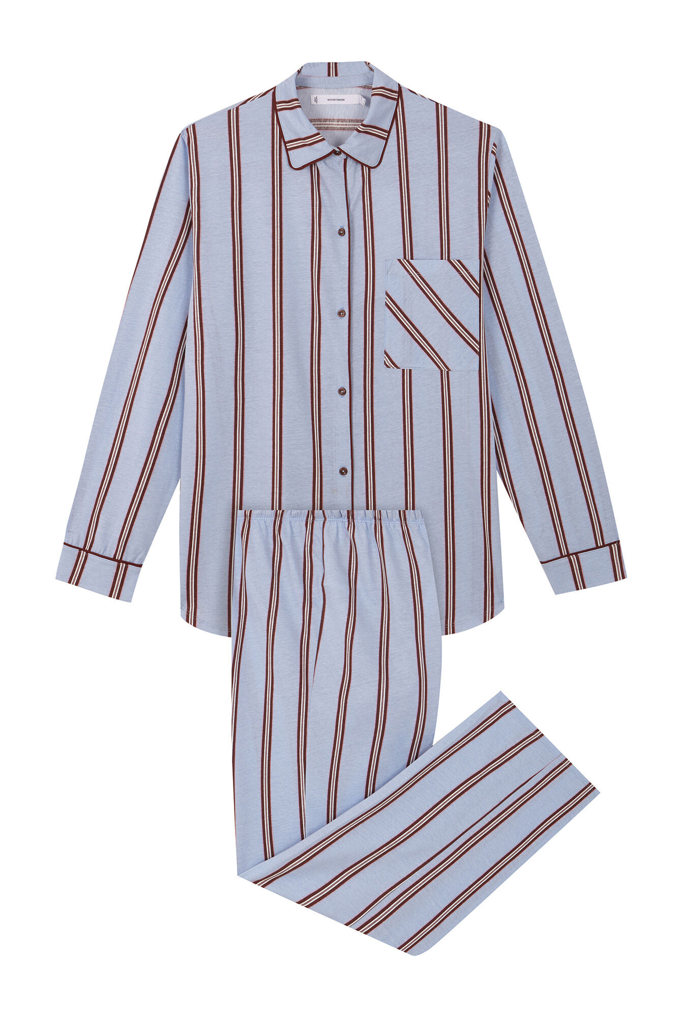 Women'secret Pijama camisera larga 100% algod&oacute;n rayas estampado