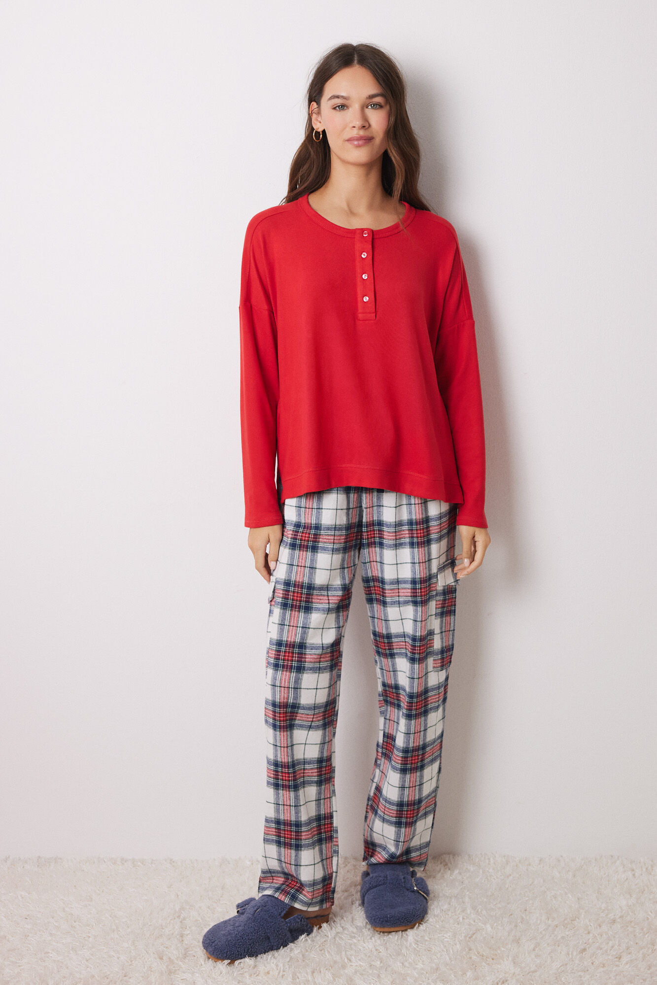 Women'secret Playera manga larga punto c&aacute;lido rojo rojo