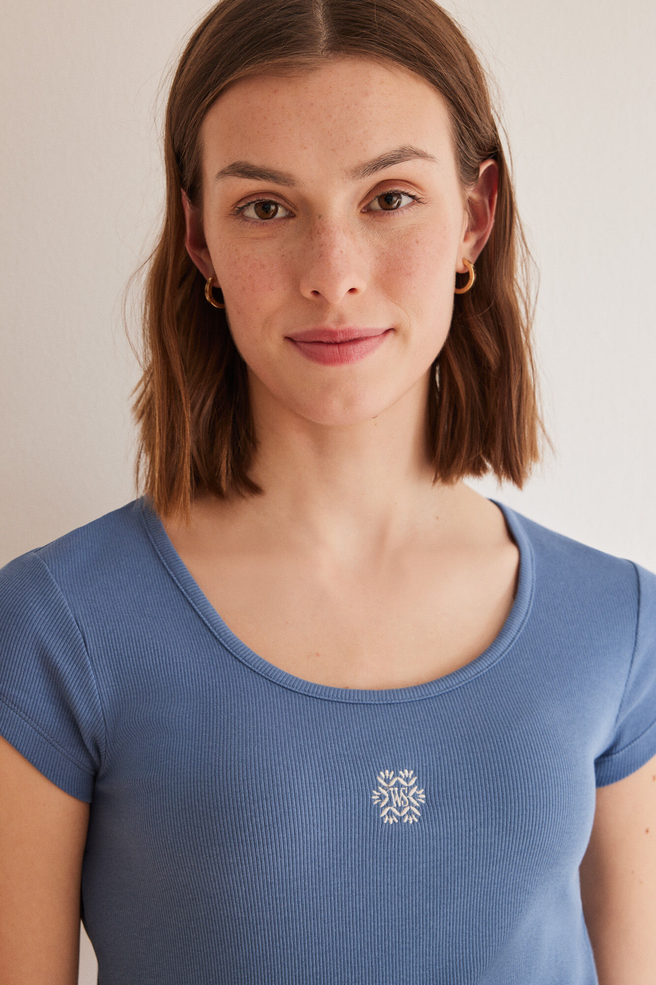 Women'secret Playera algod&oacute;n azul