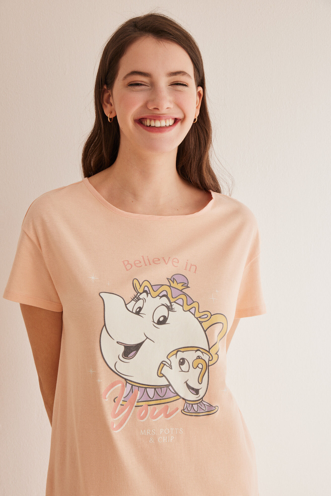 Women'secret Camis&oacute;n 100% algod&oacute;n Disney Se&ntilde;ora Potts & Chip