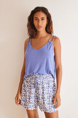 Women'secret Playera azul tirantes  estampado