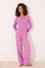 Women'secret Pantal&oacute;n largo de viscosa con estampado geom&eacute;trico estampado
